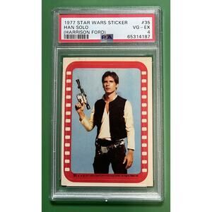 Star Wars 1977 Han Solo Sticker Card #35 PSA 4 CERT#65314187